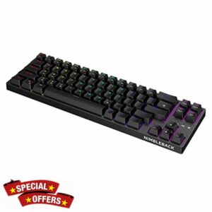 LTC NB681 Nimbleback 65% RGB Backlit Ultra Compact 68 Key Wired Mechanical Keyboard with Hot Swappable Switch and Standalone Control Keys (Red Switch Replaceable to