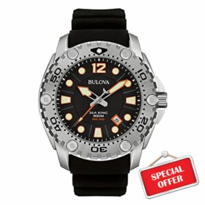 Bulova Sea King Men's UHF Watch with Analogue Display and Black Rubber Strap