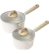 CAROTE Nonstick Saucepan Set with Lid, Ceramics Sauce Pans, Large Kitchen Pots Easy to Clean, Coo...