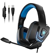 YOTMS Gaming Headset for PS4/PS5/PC/Xbox Series X/S/Switch, 7.1 Stereo Gaming Headphones with Noi...
