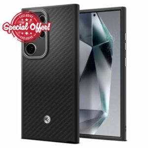 Spigen Enzo Aramid Case Compatible with Samsung Galaxy S24 Ultra - Matte Black