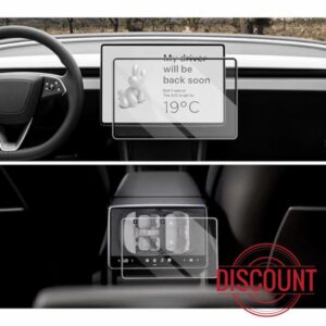CDEFG Compatible with Tesla Model 3 2024 Highland 15.4 + 8 Inches Navigation and Instrument Panel Tempered Glass Screen Protector Film Highland 2024 Accessories Pack of 2
