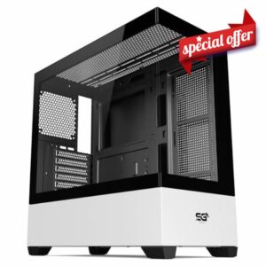SaharaGaming SG520 W/O Fan Monochrome Magic ATX Tempered Gaming Case with USB 3.0 and USB 2.0