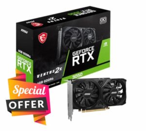MSI GeForce RTX 3050 VENTUS 2X 6G OC (6GB GDDR6/PCI Express 4.0/1492MHz/14000MHz)