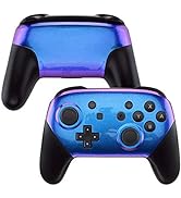 eXtremeRate Clear Atomic Purple Faceplate and Backplate for Nintendo Switch Pro Controller, DIY R...