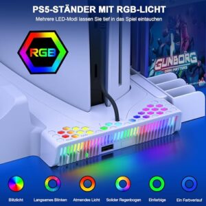 PS5 Stand with 3-Stage Cooler Fan