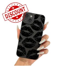 CBLdF Phone Case Black Lips Kiss Print Soft Phone Case For Phone 15 Pro Max 14 13 12 11 Pro Max 14 15 Plus Matte Cover-for Phone 12pro Max-1