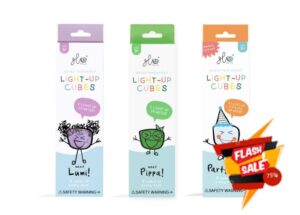 Glo Pals Water-Activated Light-Up Cubes Bundle for Sensory Play (Magical Mystery – Purple