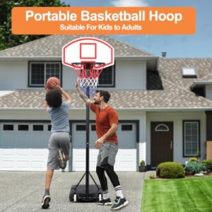 Portable Basketball Set 4.9-6.9FT Adjustable Height