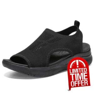 ziitop Sandals Womens Summer Washable Slingback Orthopedic Slide Sport Sandals With Arch Support Platform Wedge Sandals Walking Sandals Beach Water Shoes Casual Thick Bottom Comfy Knit Sandals