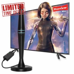 FADISH TV Aerial - Indoor TV Aerial for Smart TV with Signal Booster - Digital TV Aerial for Freeview TV 280+ Miles Long Range Support 4K 1080P TV