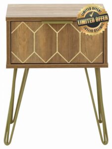 GFW Orleans Wooden Bedside Drawer Suitable for Hallway & Living Room
