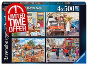 Ravensburger Happy Days Collection No.6 Nostalgic Work Day Memories 4x 500 Piece Jigsaw Puzzles for Adults and Kids Age 10 Years Up