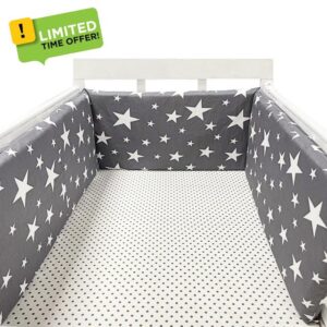 Aocase Breathable Crib Bumper Cot Bumper Breathable Mesh Cot Liner Crib Rail Cover Baby Crib Bumper Baby Boys Girls Nursery Breathable Crib Bedding Baby Bed Bumper