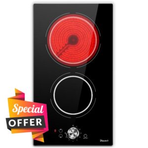 Disaenvir Electric Cooktop in Ceramic Dual Ring