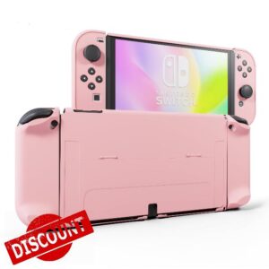 RHOTALL 3 in 1 Protective Pink Case Cover for Nintendo Switch OLED