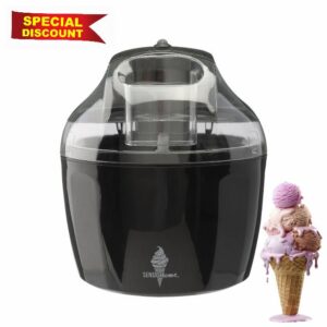 Sensio Home Ice Cream Maker Machine - Gelato Sorbet Frozen Yoghurt Machine Detachable Mixing Paddle - Easy to Operate - Make Delicious Ice Cream in 20 Minutes (Black)