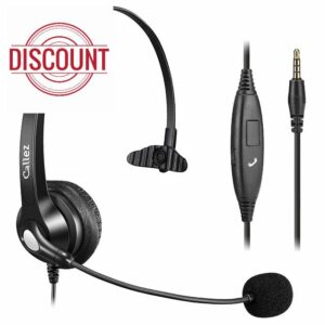 Callez 3.5mm Jack Headset with Microphone Noise Cancelling for Mobile Phone Laptop PC