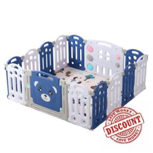 Baby Playpen Infant Activity Play Yard Children's Playpen Foldable Toddler Fence Indoor and Outdoor Baby Large Baby Activity Center Playground Park for Kid with Anti-Collision Foam (12+2)
