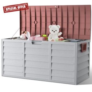 DKIEI Outdoor Storage Box with Lid and Wheels