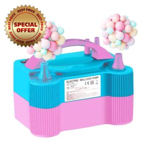 Electric Balloon Pump,Wetisedg® Portable Dual Nozzle Electric Air Pump High Power, Inflator Blower Pump for Party