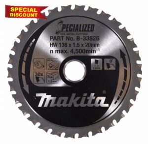 Makita B-33526 Specialized Blade for Cordless Saws 136x20x30T