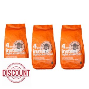Instant Light Charcoal 12kg (12 x 1kg bags) Instant Lighting Charcoal Char Coal BBQ Barbecues Outdoor Parties