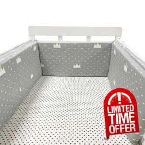 Aocase Baby Cot Bumper Bed Bumper One Piece Anti Collision Bed Bumper for Children Soft and Comfortable Edge Protection Baby Cot Bumper