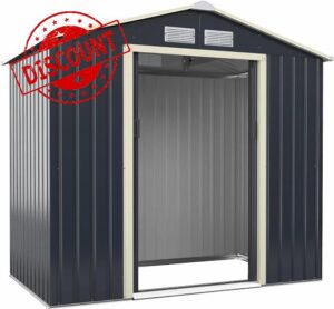 TANGZON 7 x 4ft Metal Garden Shed