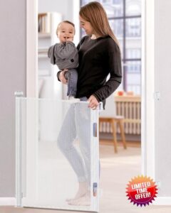 -140CM Retractable Stair Gate