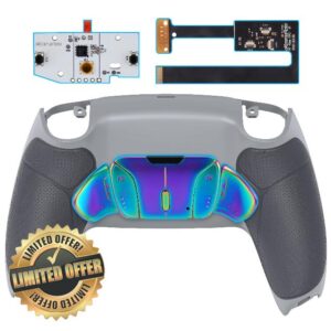 eXtremeRate Rainbow Aura Blue Purple Real Metal Buttons RMB RISE4 Remap Kit for ps5 Controller BDM-010 BDM-020