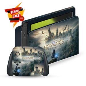 Head Case Designs Officially Licensed Hogwarts Legacy Key Art Graphics Vinyl Sticker Gaming Skin Decal Cover Compatible With Nintendo Switch OLED Bundle