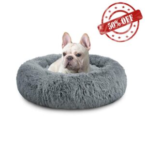 Mirkoo Dog Beds Calming Donut Pet Bed Washable Anti Anxiety Faux Fur Pet Bed