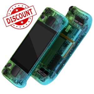 eXtremeRate Gradient Translucent Green Blue Custom Faceplate Back Plate Shell for Steam Deck