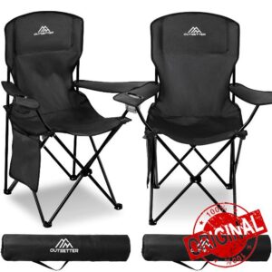 Vivo Technologies Set of 2 Camping Chair Lightweight Folding Portable Camping Chair with Cup Holder and Side Pocket 120kg Capacity for Outdoor