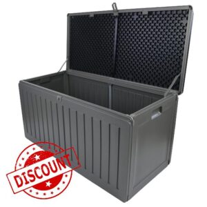 Marko Outdoor 270L Large Garden Storage Box Locking Plastic Outdoor Waterproof Utility Cabinet Shed Ches