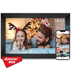 FRAMEO WiFi Digital Photo Frame 10.1 inch with 32GB Internal Storage Smart Digital Photo Frame with IPS Touch Screen 1280x800 Digital Picture Frame Share Photos or Videos Instantly via Frameo APP