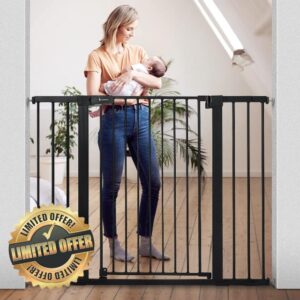 COMOMY 91.5cm Extra Tall Baby Gate for Stairs Doorways