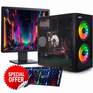 Veno Scorp Budget Gaming PC 19” Bundle Intel Core i5-16GB RAM - 500GB HDD – GT 710 2GB NOVA ARGB Gaming Case - WINDOWS 10(Renewed)