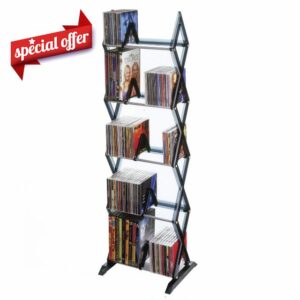 Atlantic Mitsu 5-Tier Portable Media Storage Rack – Protects & Organizes Prized Music