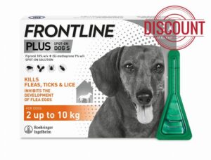 FRONTLINE Plus Flea & Tick Treatment for Small Dogs (2-10 kg) - 3 Pipettes