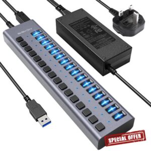 Powered USB Hub - ACASIS 16 Ports 90W USB 3.0 Data Port