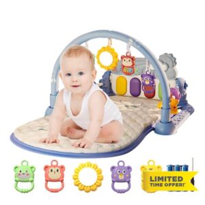 Baby Gym Play Mat | Interactive Sensory Play Piano Gym with Light and Music | Learning Toy Smart Stages