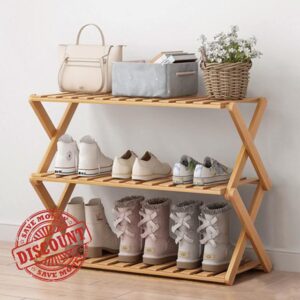 Glsety 3 Tier Bamboo Shoe Rack