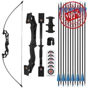REAWOW Recurve Bows for Adults Archery Bow and Arrows Sets Practice Adult Teens Beginner Takedown Left Right Handed 12 Carbon Arrows