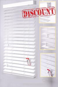FAUX WOOD VENETIAN BLINDS 50MM SLATS TRIMMABLE EASY FIT OFFICE HOME (180cm Width x 213cm Drop