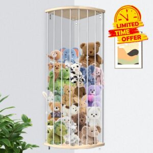CellElection Stuffed Animal Storage Toy Organizer Kids Room Corner Stuffed Animal Holder Length Adjustable Elastic Cord Stuffed Animal Zoo Storage Cage for Nursery Playroom Bedroom