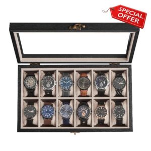 SONGMICS Watch Box with 12 Slots