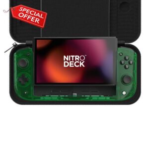 CRKD Nitro Deck Limited Edition with Carry Case - Professional Handheld Deck with Zero Stick Drift for Nintendo Switch and Switch OLED (Emerald Green - Crystal Collection)
