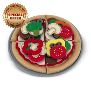 Melissa & Doug Felt Food Pizza Play Food Set | Role Play Toy for Children | Sensory Toy | Soft Toy | 3+ | Gift for Boy or Girl